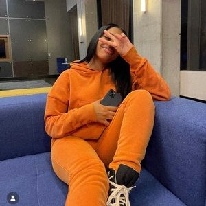 Vintage Orange Sweat Suit Set